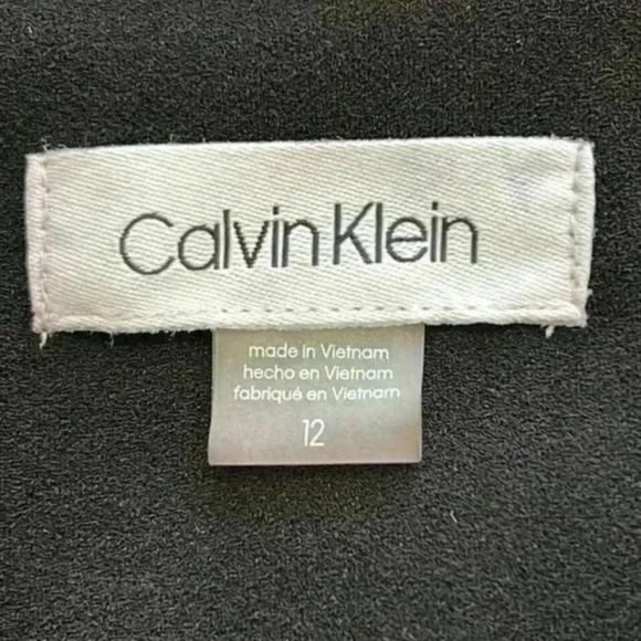 Calvin Klein Black 3/4 sleeve Sheath Dress with pearl Embellishment - Picture 2 of 2